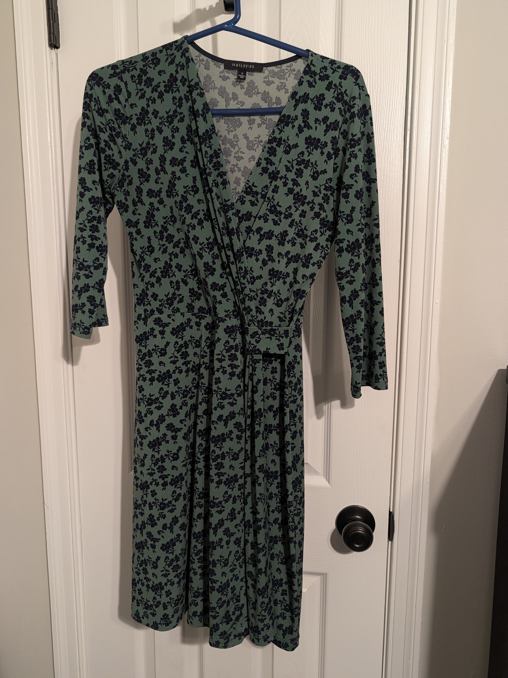 Wallis Green Floral Faux-Wrap Midi Dress